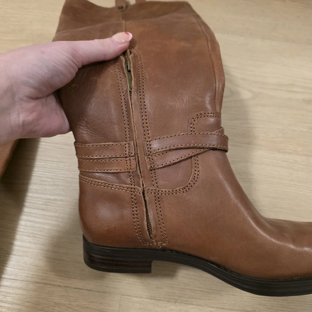 Enzo Anglioni Tan‎ Leather Classic Preppy Eaedosa Tall Riding Boots Size 6.5M